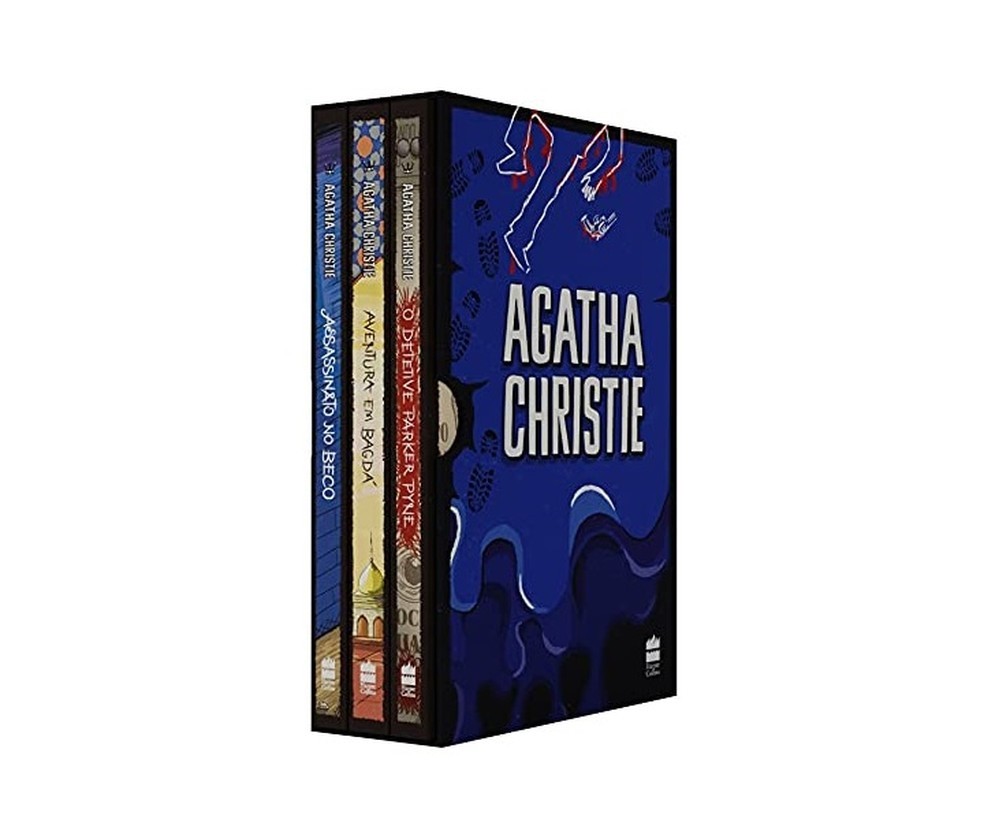 "Coleção Agatha Christie - Box 9" reúne três obras: "Assassinato no Beco", "Aventura em Bagdá" e "Detetive Parker Pyne — Foto: Reprodução/Amazon