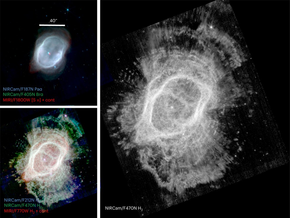 Imagens da nebulosa NGC 3132 registradas pelo James Webb  — Foto: De Marco et.al 